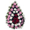 Coroana de flori trandafiri crizanteme gerbera roz ieftina