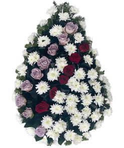 Coroana funerara trandafiri mov si rosii online