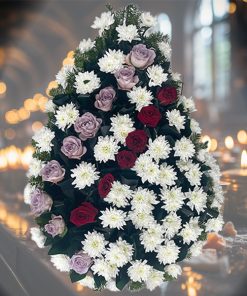 Coroana funerara trandafiri si crizanteme ieftina online