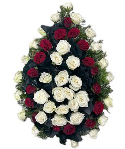 Coroana funerara trandafiri livrare Bucuresti si Ilfov