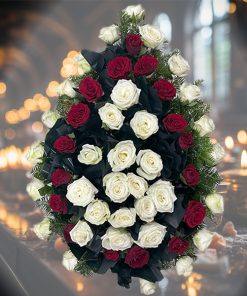 Coroana funerara de trandafiri livrare bucuresti