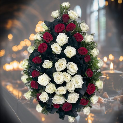 Coroana funerara de trandafiri livrare bucuresti