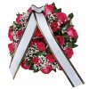 Coroana funerara de flori trandafiri roz Craiova